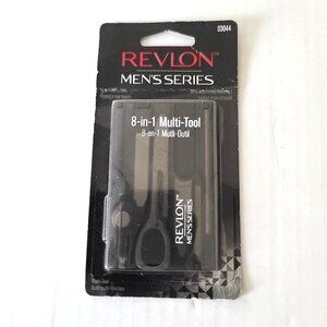Revlon Mens Series 8 in 1 Multi Tool in Travel Case Scissor File Light Pen + NEW
